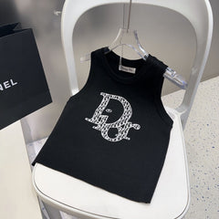 TANK TOP 627699 IN BLACK COTTON RIBBED