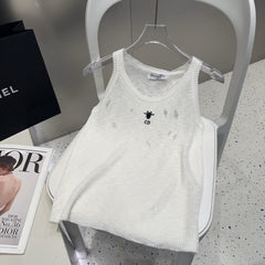 CAMISOLE 629204 IN WHITE COTTON RIBBED KNIT