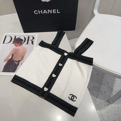 CAMISOLE 629205 IN BLACK AND WHITE WOOL