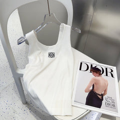 TANK TOP 633195 IN WHITE COTTON EMBOSSED LOGO