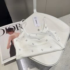 CAMI TOP 639174 IN WHITE COTTON RIBBED KNIT