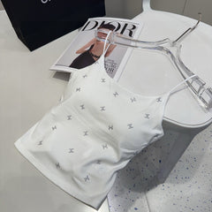 CAMI TOP 639174 IN WHITE COTTON RIBBED KNIT