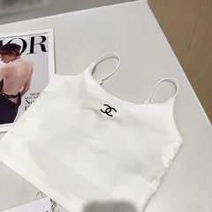 CAMI TOP 640621 IN WHITE COTTON RIBBED KNIT