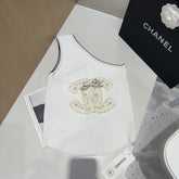 ONE SHOULDER TOP 643220 IN WHITE COTTON EMBOSSED PEARL