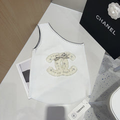 ONE SHOULDER TOP 643220 IN WHITE COTTON EMBOSSED PEARL