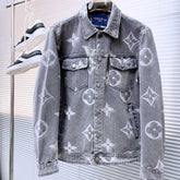 LV BASIC SHIRT JACKET IN GRAY MONOGRAM DENIM 239130