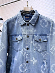 LV BASIC SHIRT JACKET IN LIGHT BLUE MONOGRAM DENIM 239129