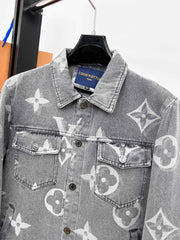LV ASH GRAY MONOGRAM DENIM JACKET 239524