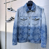 LV SHIRT JACKET IN BLUE DAMIER DENIM 239128