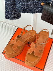 HM 25S JAM 30 HIGH-HEEL SANDAL IN TERRACOTTA ORANGE SUEDE