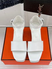 ILLUSION 35 SANDAL IN WHITE CALFSKIN