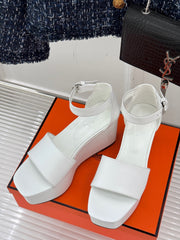 ILLUSION 35 SANDAL IN WHITE CALFSKIN
