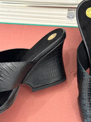 LP HIGH HEEL 25S IN BLACK LAMBSKIN SNAKE EMBOSSING