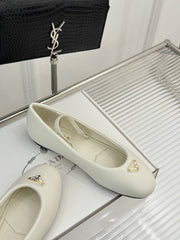 PRADA 25S SOFT PADDED BALLERINAS IN IVORY NAPPA LEATHER