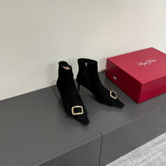 BELLE VIVIER CHELSEA BOOTIES IN BLACK SUEDE