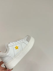 YELLOW STAR SNEAKER WHITE CALFSKIN AND SUEDE CALFSKIN WITH SHEARLING LINING