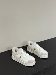 YELLOW STAR SNEAKER WHITE CALFSKIN AND SUEDE CALFSKIN WITH SHEARLING LINING