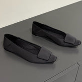 BALLERINA FLATS IN BLACK SATIN