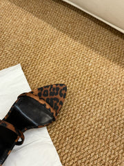 YSL HIGH HEEL SANDALS 25S IN LEOPARD PRINT LAMBSKIN