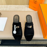 HEDEN MULE 80 BLACK SUEDE