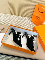 HEDEN MULE 80 BLACK SUEDE