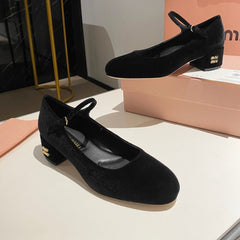 MARY JANE SHOES CLASSIC BLACK SUEDE