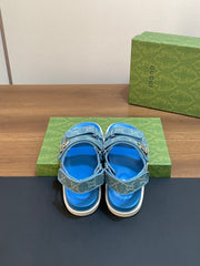 GG SANDAL WITH DOUBLE G SKY CARO LAMBSKIN