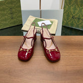 GG HORSEBIT PUMP SCARLET LAMBSKIN