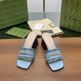 GG SIGNORIA SLIDE SANDAL SKY DENIM