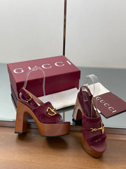 HIGH HEEL SANDALS 13 CM IN DARK RED CALFSKIN MIX SUEDUE GOLD HARDWARE