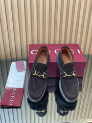 GG HORSEBIT LOAFERS IN DARK PURPLE SUEDE