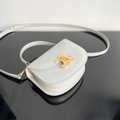 TRIOMPHE 15 White Calfskin Handbag