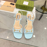 GG HIGH HEELS SANDALS 60 IN ICE BLUE LAMBSKIN
