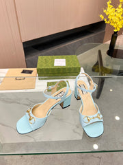 GG HIGH HEELS SANDALS 60 IN ICE BLUE LAMBSKIN