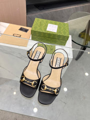 GG HIGH HEELS SANDALS 60 IN BLACK LAMBSKIN