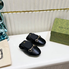 GG BALLET SUPER SLIM BUCKLE BLACK LAMBSKIN