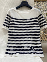LV STRIPED SWEATER 25S IN TENCEL 266038