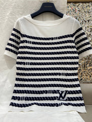 LV STRIPED SWEATER 25S IN TENCEL 266038