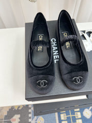 CC MARY JANE FLAT IN BLACK VELVET