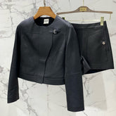 HERMES 25S LEATHER JACKET WITH LEATHER SHORTS 528564