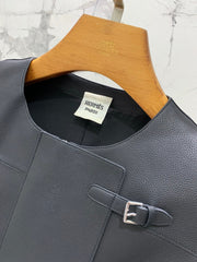 HERMES 25S LEATHER JACKET WITH LEATHER SHORTS 528564