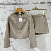 HERMES 25S LEATHER JACKET WITH LEATHER SHORTS 528568