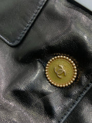 CHANEL 25S ROUND-NECK LEATHER JACKET 410