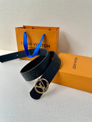 LV 25S BELT 40 MM IN BLACK CALFSKIN WITH GOLD HARDWARE 593263