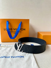 LV 25S BELT 40 MM IN BLACK CALFSKIN WITH SILVER HARDWARE 593265
