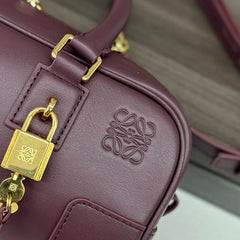 AMAZONA 23 CROPPED BAG IN SANGRIA PURPLE SOFT GRAINED CALFSKIN