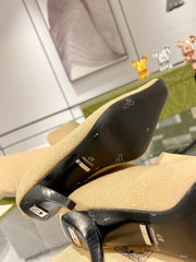 THIGH HIGH BOOTS IN BEIGE KNITTED FABRIC