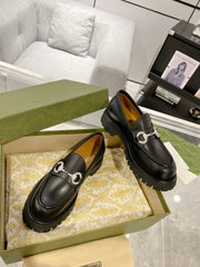 GG CRYSTAL LOAFER WITH HORSEBIT BLACK CALFSKIN
