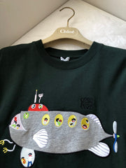 Loewe Submarine T-shirt Green Cotton