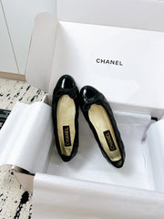 BALLET FLATS BOW IN BLACK CALFSKIN QUILTED